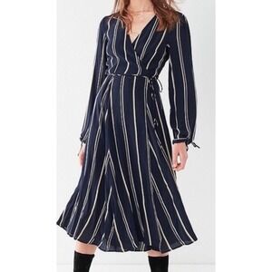 Urban Outfitters Womens Audrey Wrap Midi Dress Sz S Career Old Money Academia